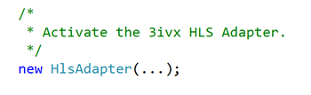 Activate 3ivx HLS Adapter Code