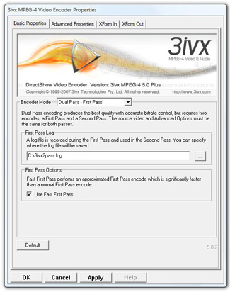 3ivx D4 4.5 for Windows - First Pass