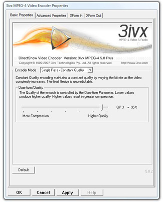 3ivx D4 4.5 for Windows - Constant Quality